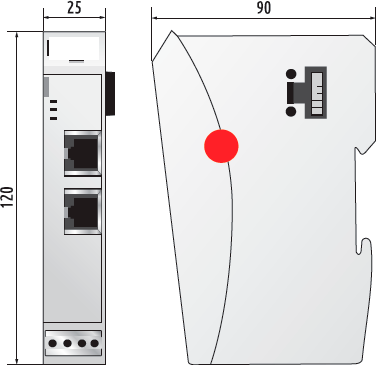 Габаритные размеры коммуникационных модулей Berghof, мм