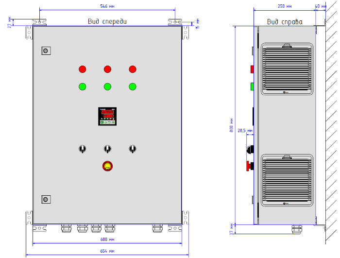 Габаритные размеры шкафов ClimatMaster