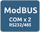 ModBUS COMx2, RS-232 / RS-485