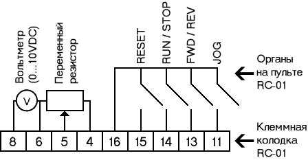 Схема терминалов клемной колодки