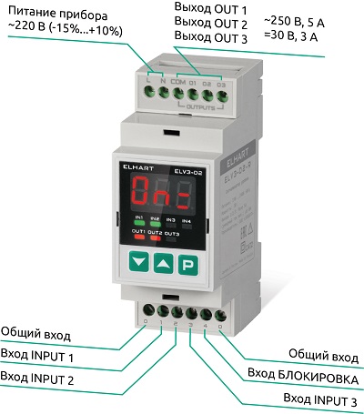 Трехканальный сигнализатор уровня жидкости ELV3