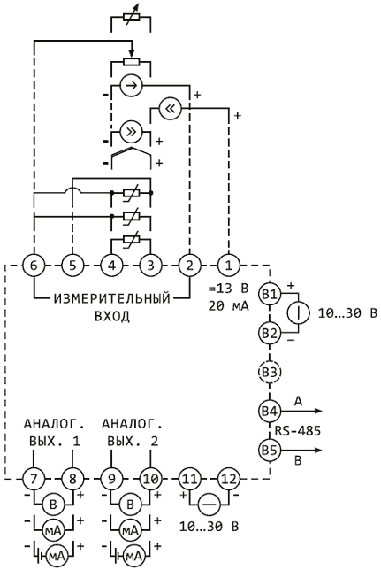 Схема подключения нормирующего преобразователя ENC.S2