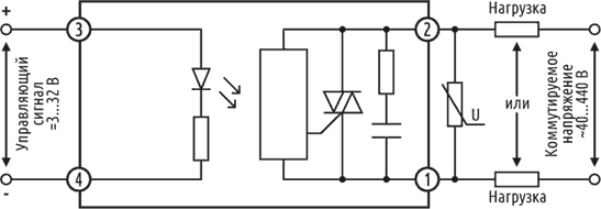 Схема подключения однофазных твердотельных реле