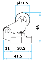 Габариты "верхушки" концевого выключателя L2K13MIM21, мм