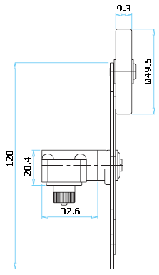 Габариты «верхушки» концевого выключателя L5K13MEL123, L5K23MEL123