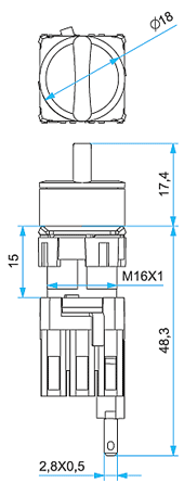 Габаритные размеры компактных переключателей серии D, мм