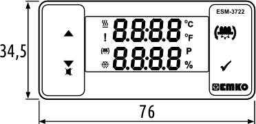 Габаритные размеры регулятора температуры и влажности ESM-3722
