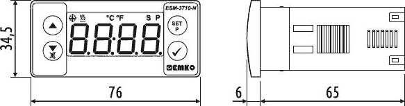 Габаритные размеры контроллера ESM-3710-N