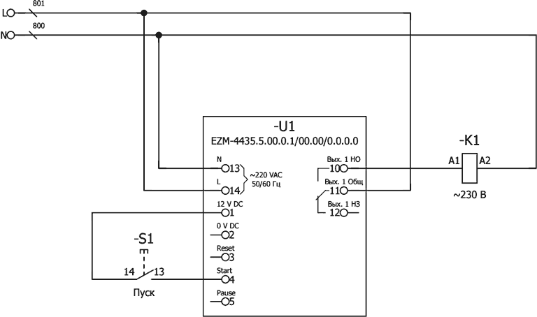 Схема подключения EZM-xx35