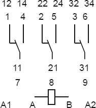 Схема контактов реле 62.33
