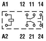 Схема выходов промежуточного реле 40.52