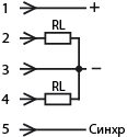 Схема подключения 2 × PNP
