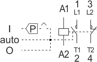 Схема подключения контактора ACM-M 1НО + 1НЗ