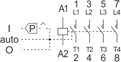 Схема подключения контактора ACM-M 4НО