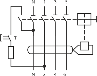 Схема подключения 4 полюсных RCB