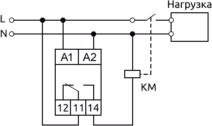 Схема подключения VC-LN-11.10.0 в однофазной сети