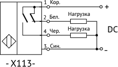 Схема подключения датчика ДОМ-М18-76В